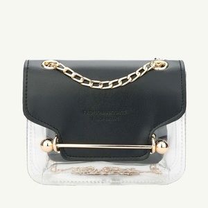 Black Transparent Small Chian Crossbody Bag